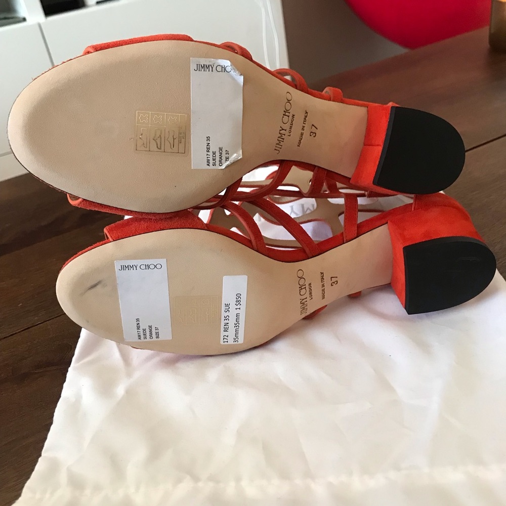 NWT | Jimmy Choo Ren Caged Suede Block Sandals - Picture 4 of 8